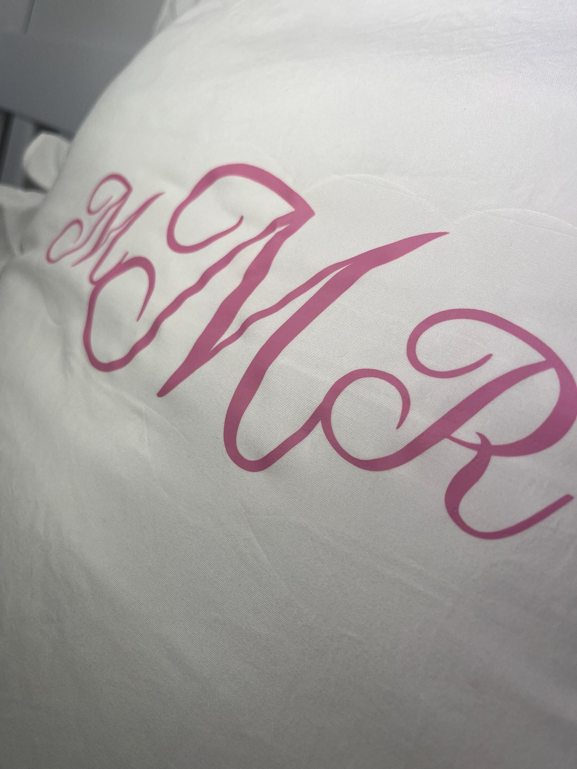 Personalised Baby Name Cushion with Frill Edge – Custom Nursery Pillow – Monogram Cushion Cover – Baby Shower Gift personalised cushion cove