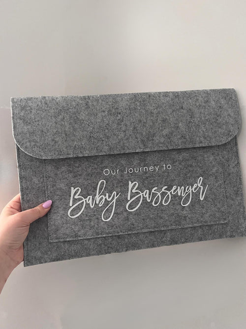 Maternity Notes Folder Our Journey to Baby Surname Pregnancy Organiser Pregnancy keepsake Mum to be Gift baby Hospital Notes carrier