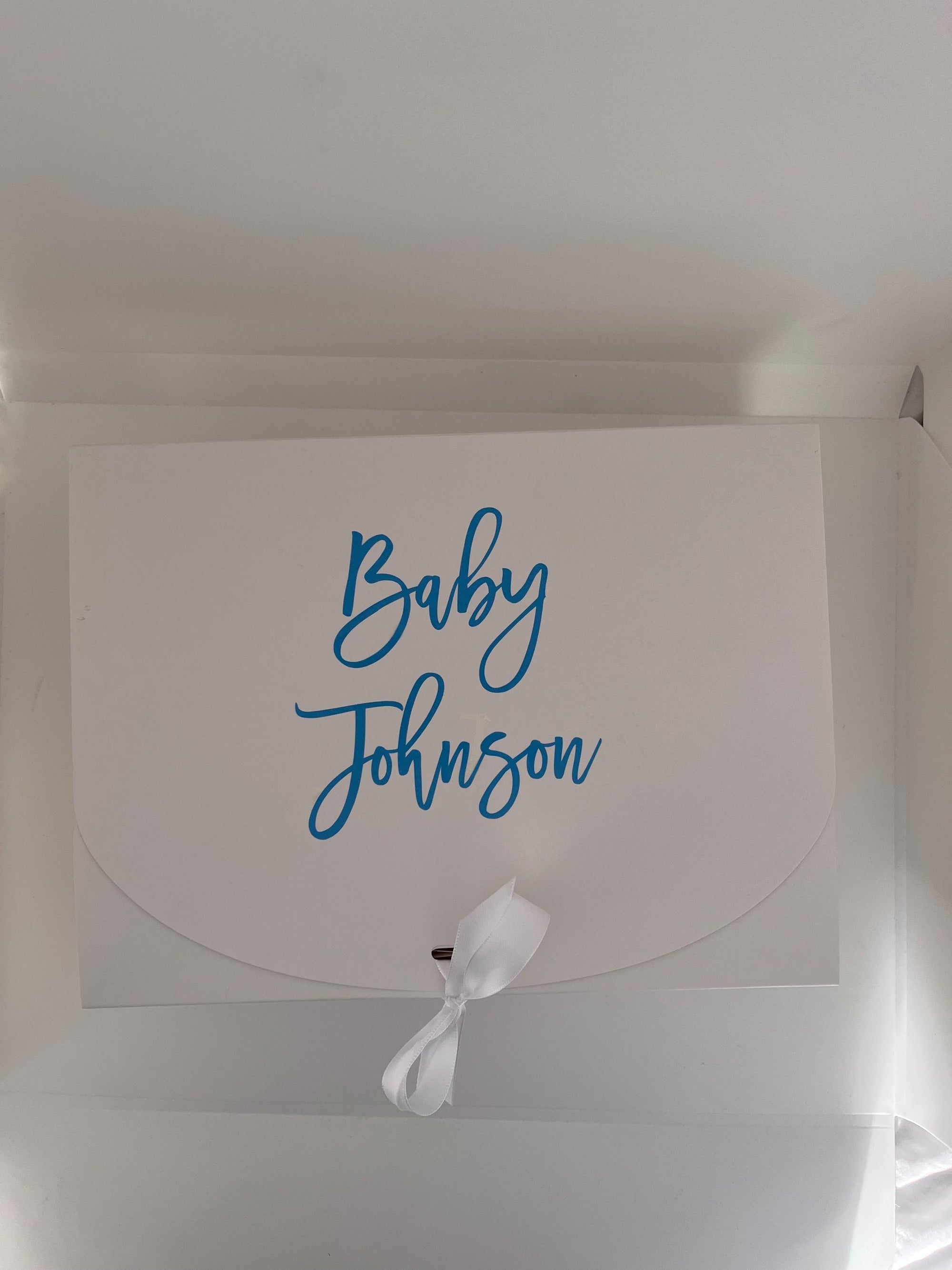 Personalised Gift Box Baby Keepsake box Custom Gift Bag Box with Ribbon Bow with name