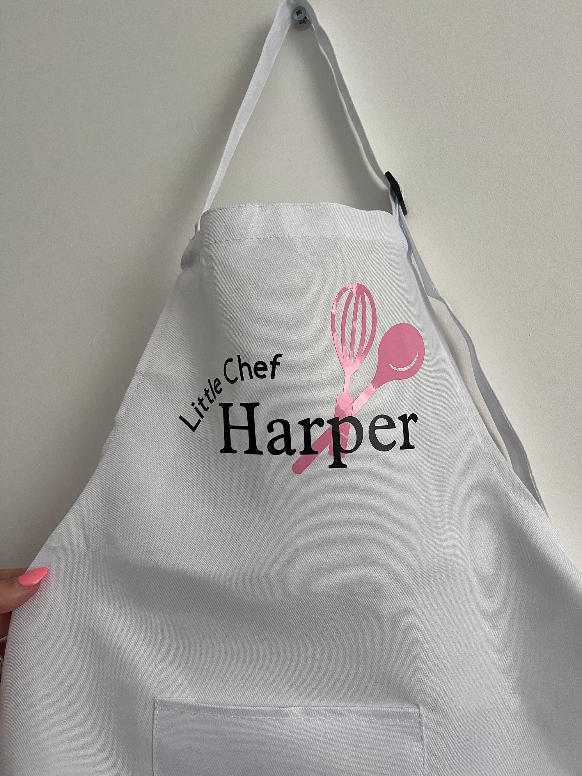 Personalised apron kids apron Little chef apron and chefs hat