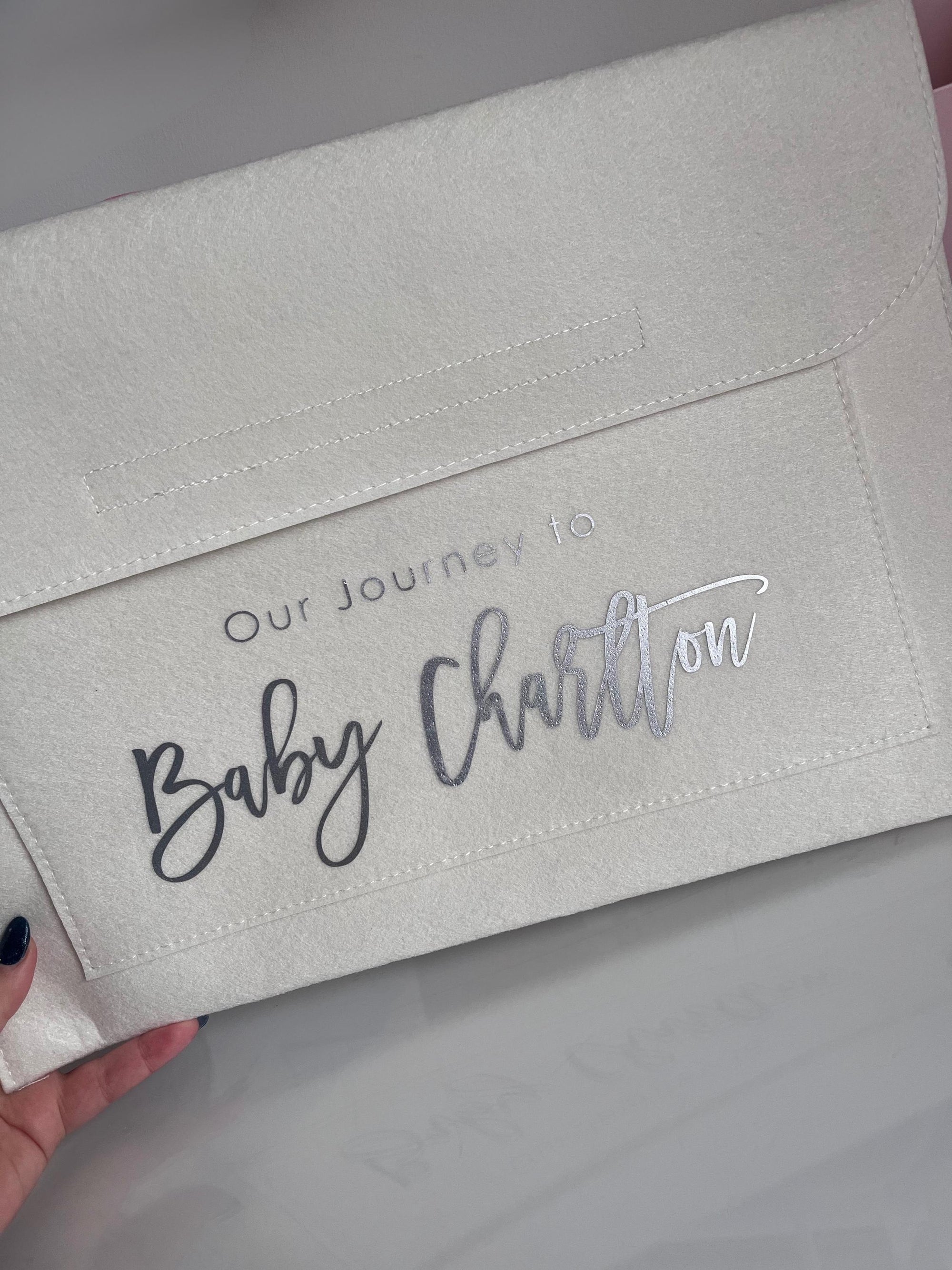 Maternity Notes Folder Our Journey to Baby Surname Pregnancy Organiser Pregnancy keepsake Mum to be Gift baby Hospital Notes carrier