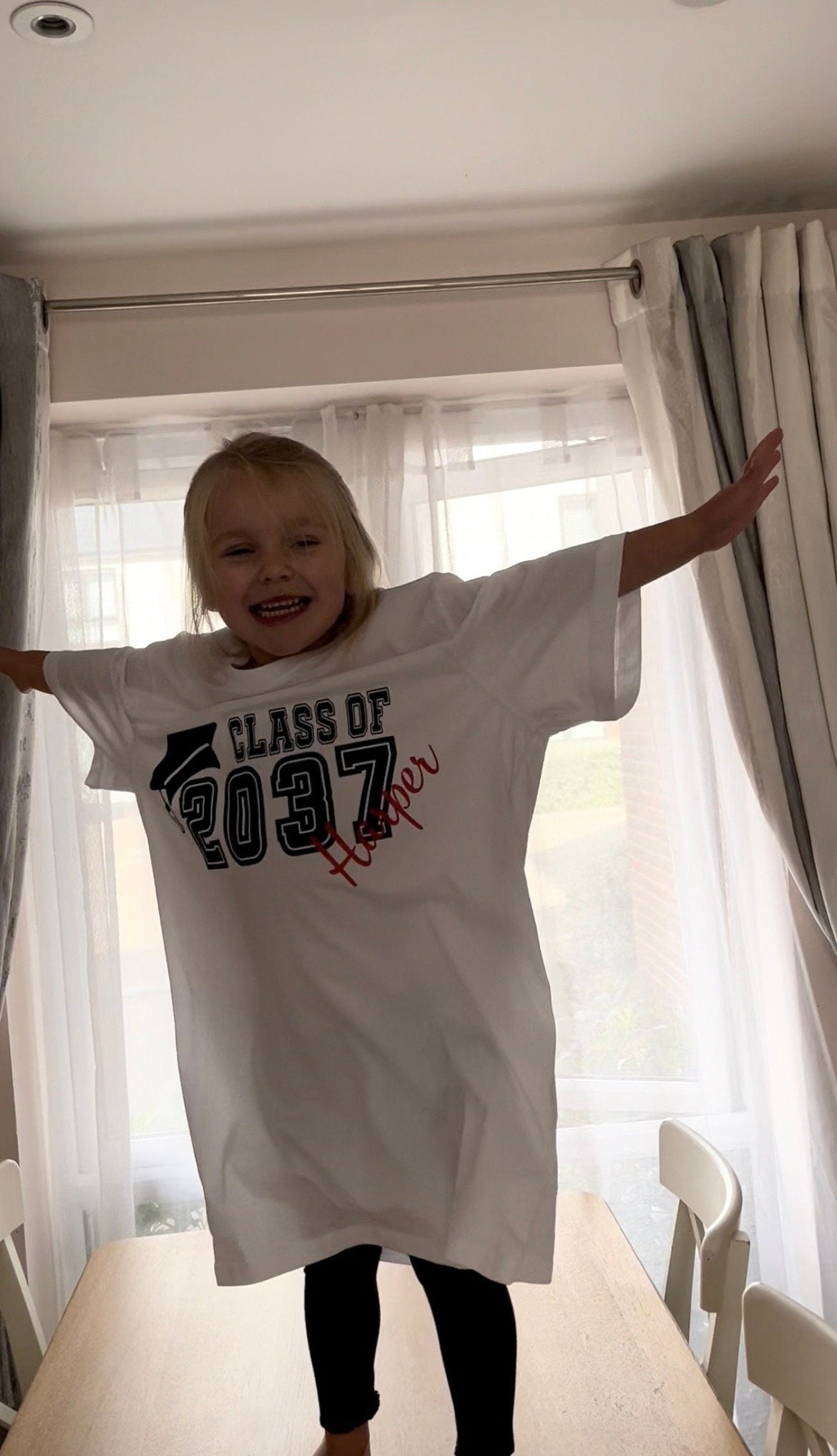 Handprint T-shirt personalised Grow with me keepsake preschool reception starters class of 2036 2037