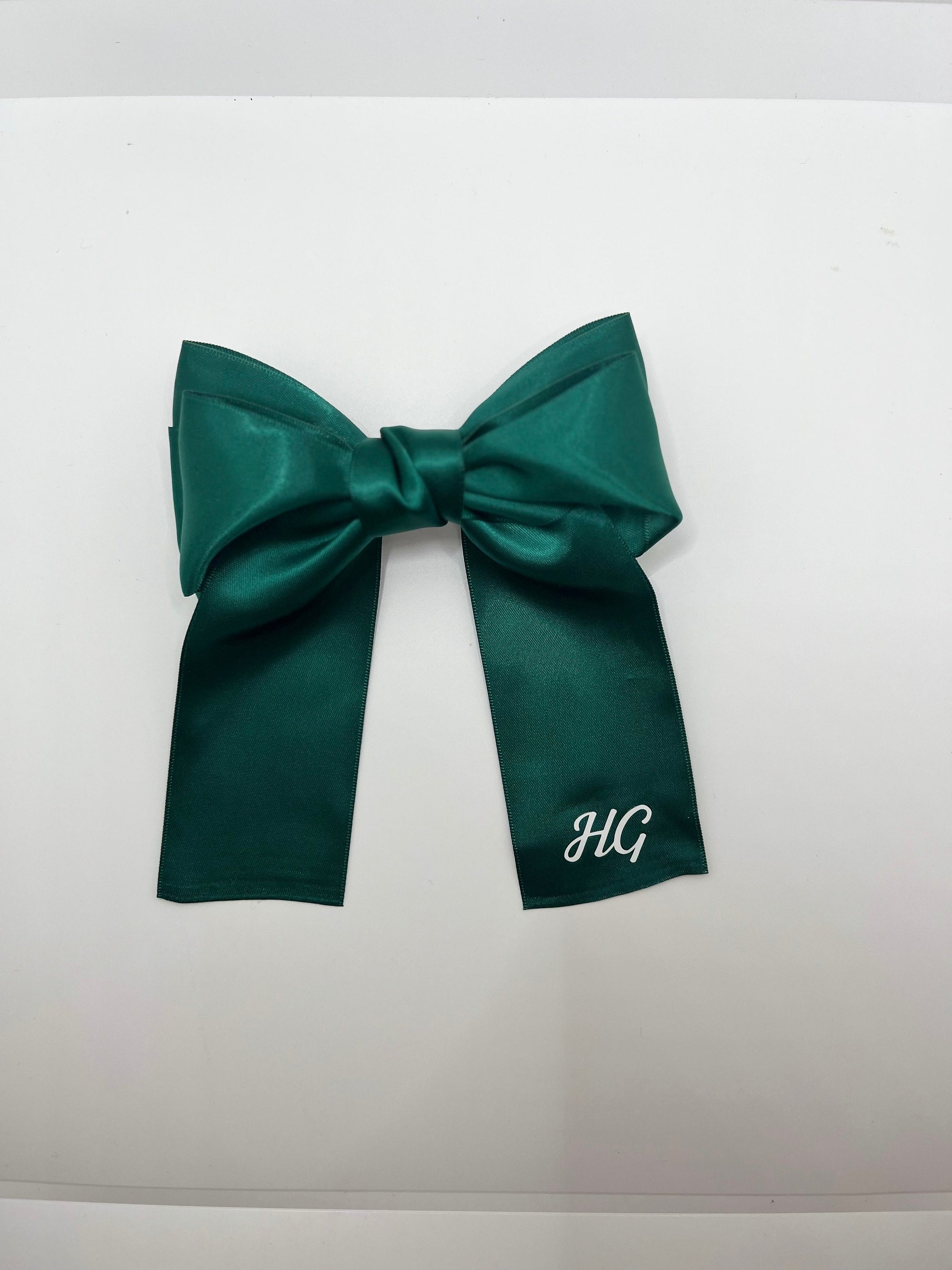 Personalised hair bow clip with name initials custom satin bow velvet ribbon hair clip bow festive birthday Xmas Christmas gift for child
