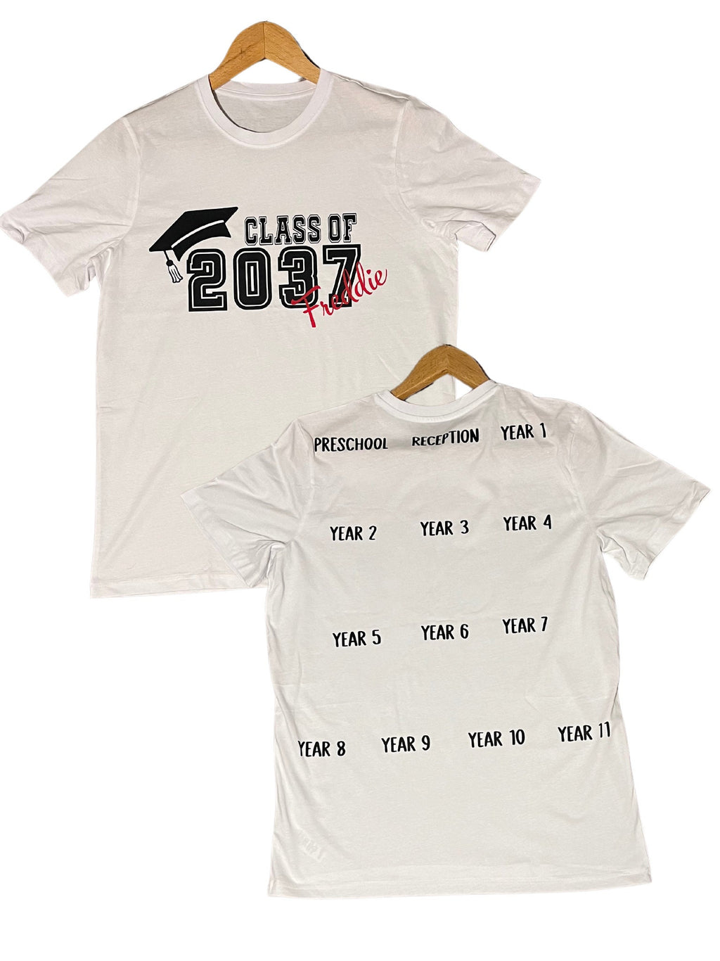 Handprint T-shirt personalised Grow with me keepsake preschool reception starters class of 2036 2037