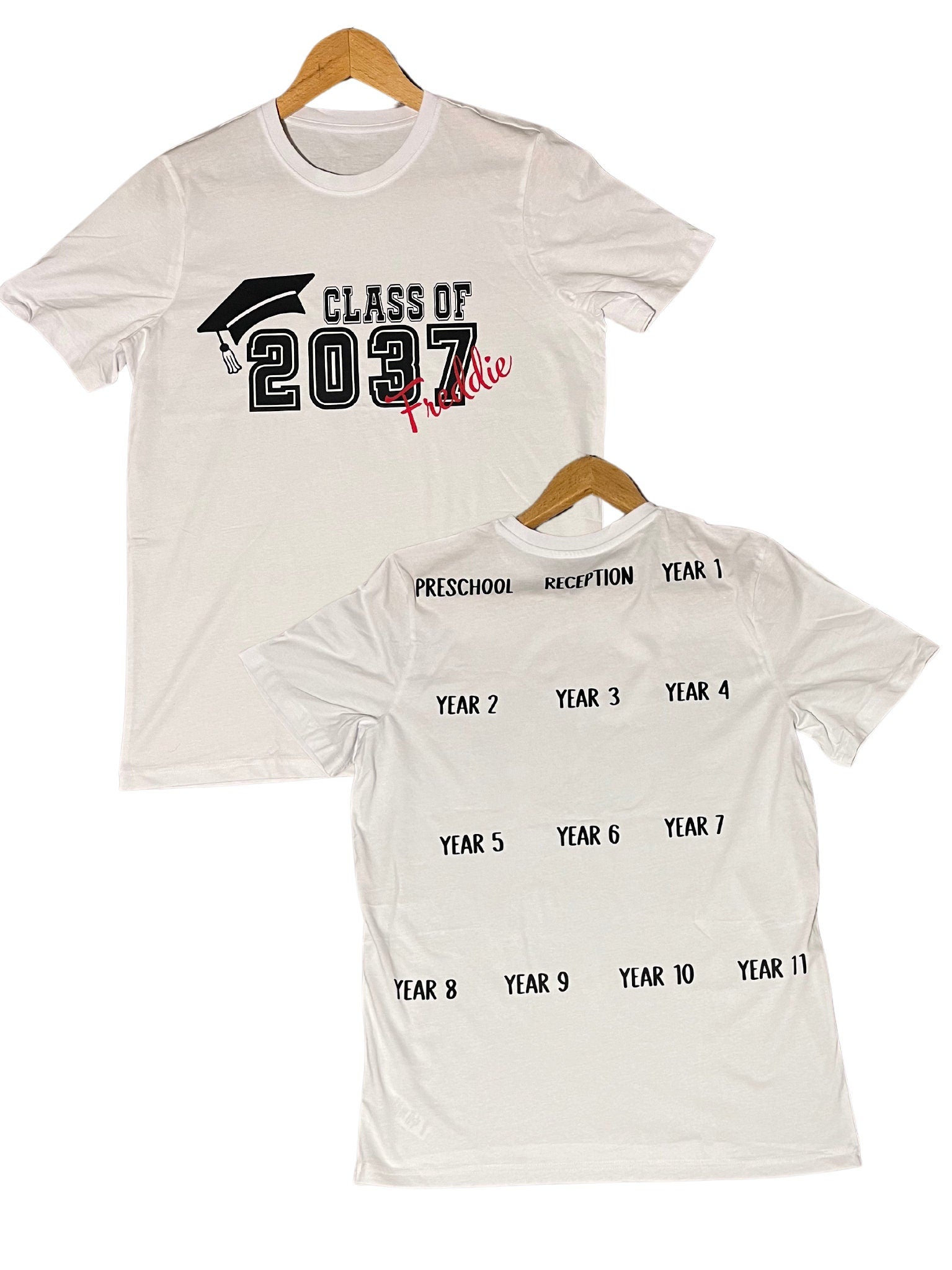 Handprint T-shirt personalised Grow with me keepsake preschool reception starters class of 2036 2037