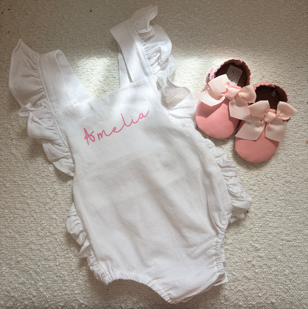 Personalised romper drill edge cute coming home first baby outfit keepsake clothing