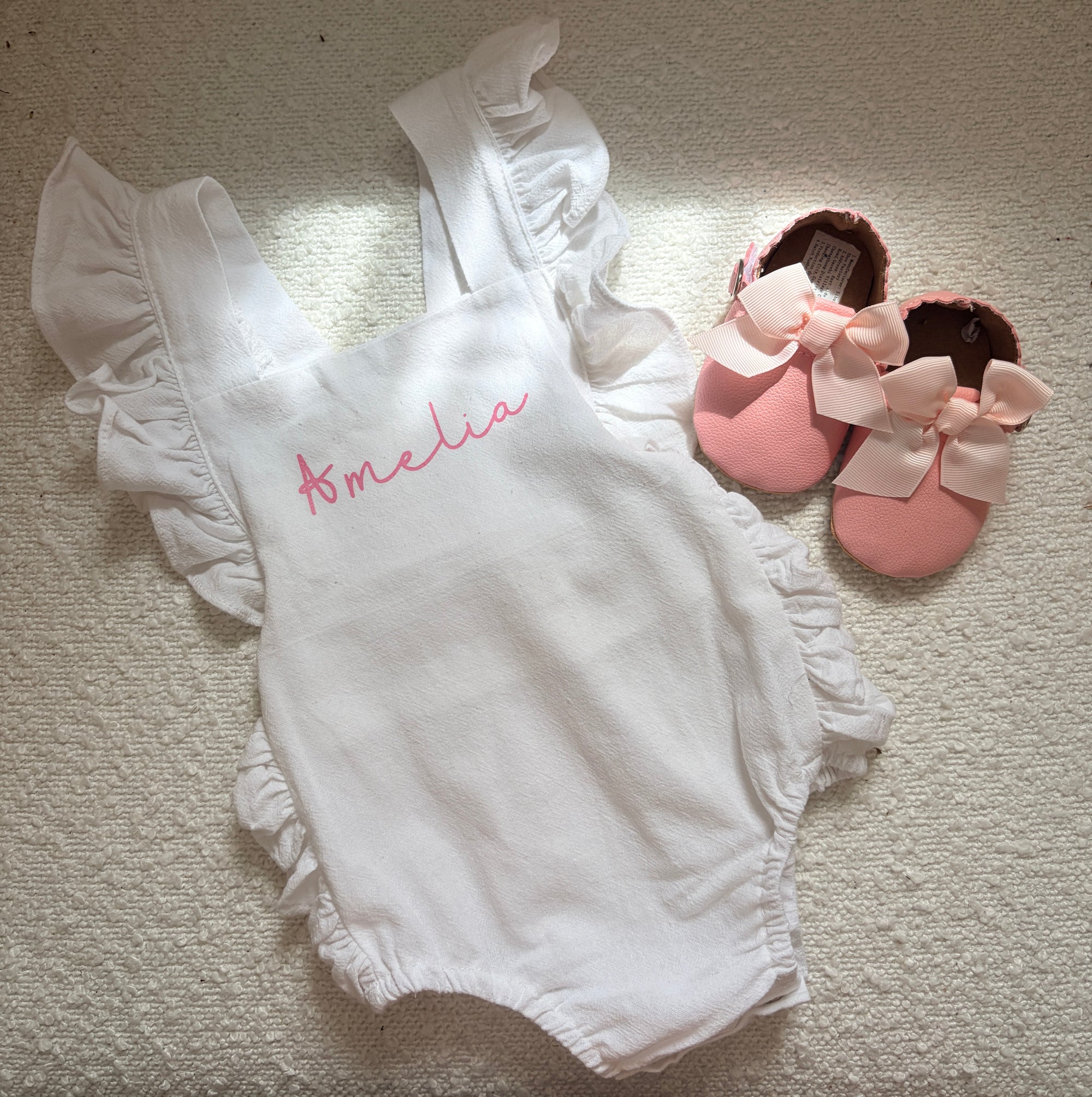 Personalised romper drill edge cute coming home first baby outfit keepsake clothing