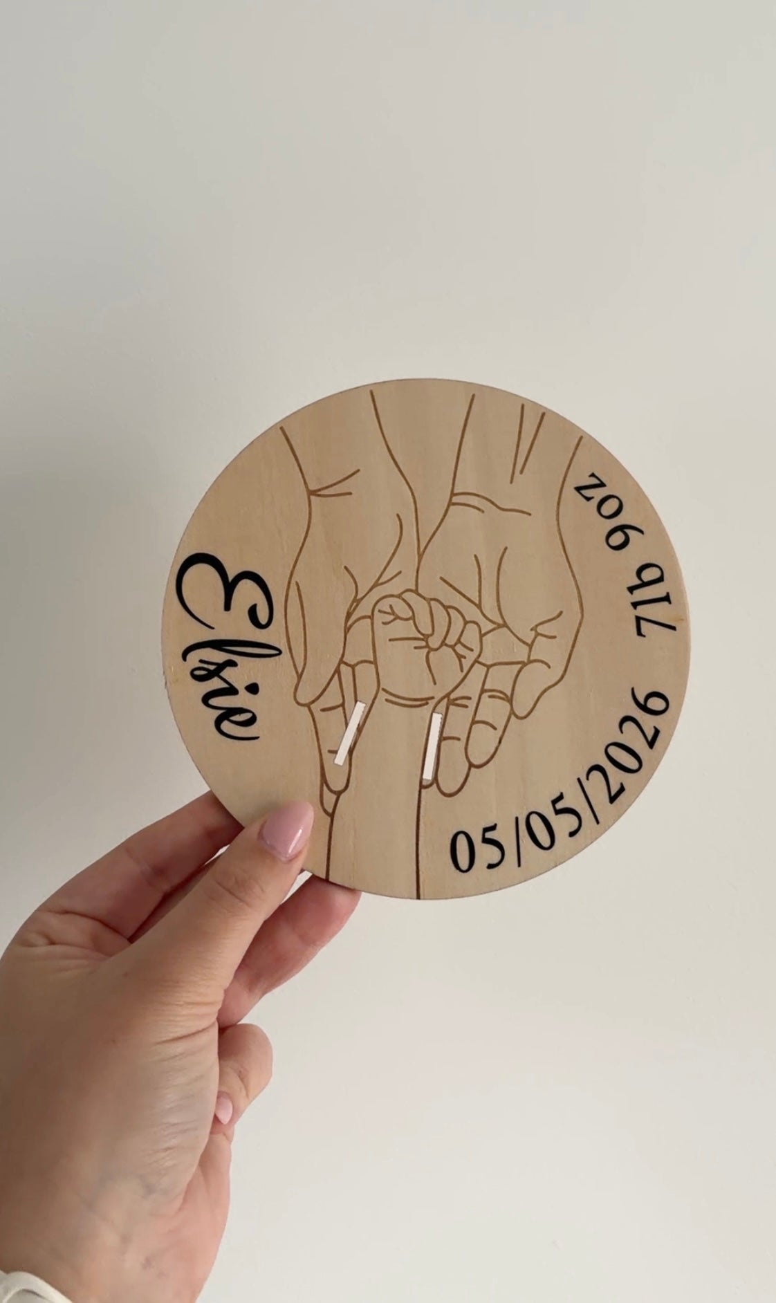 Personalised Wooden Hospital Tag Keepsake Disc