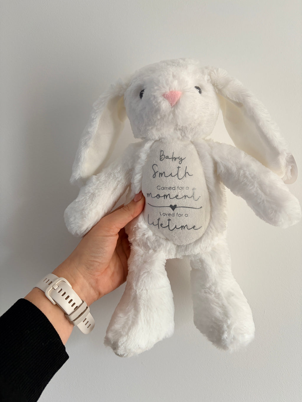 Personalised Baby Bunny Soft Toy | Custom Baby Loss Keepsake