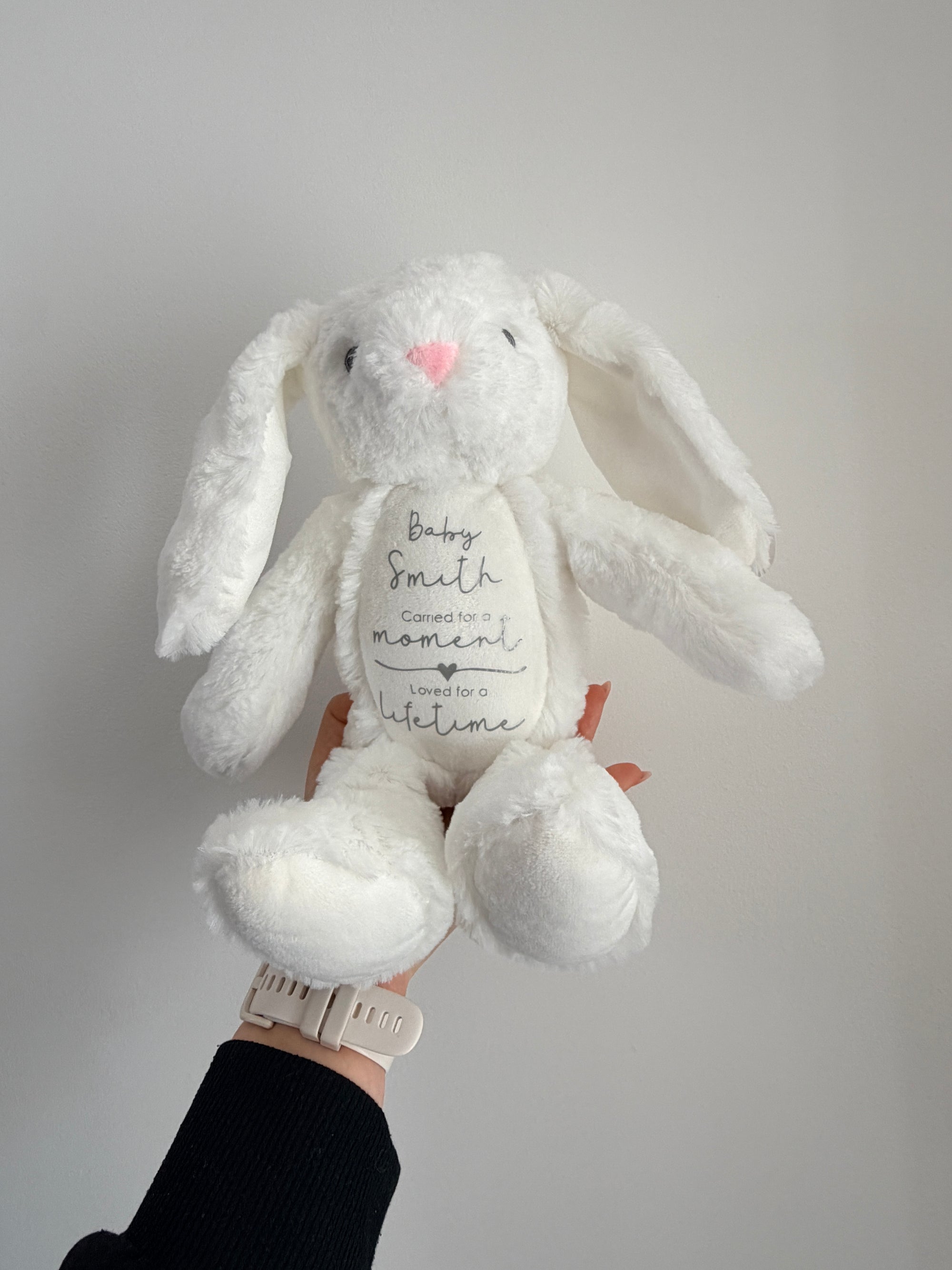 Personalised Baby Bunny Soft Toy | Custom Baby Loss Keepsake