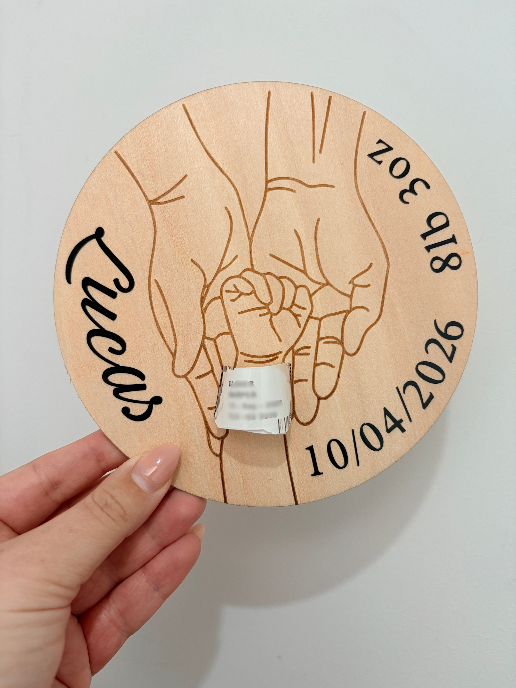 Personalised Wooden Hospital Tag Keepsake Disc