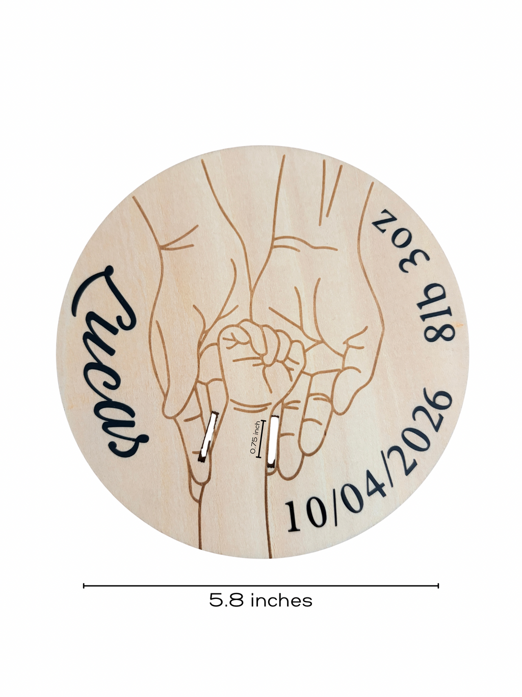 Personalised Wooden Hospital Tag Keepsake Disc