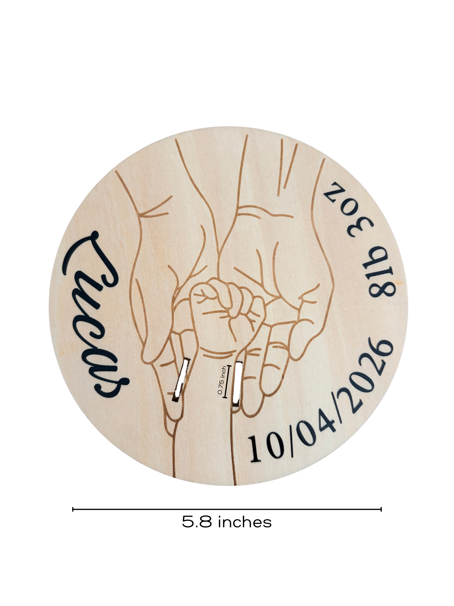 Personalised Wooden Hospital Tag Keepsake Disc