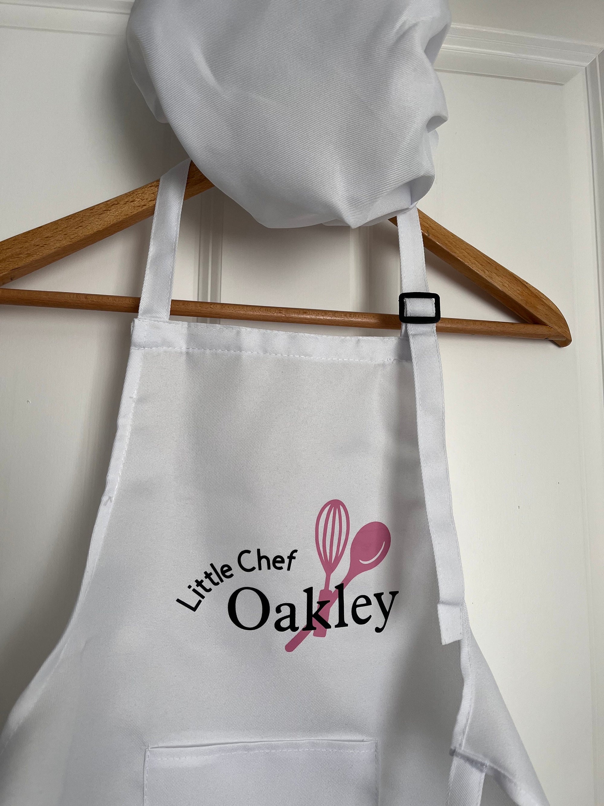 Personalised apron kids apron Little chef apron and chefs hat