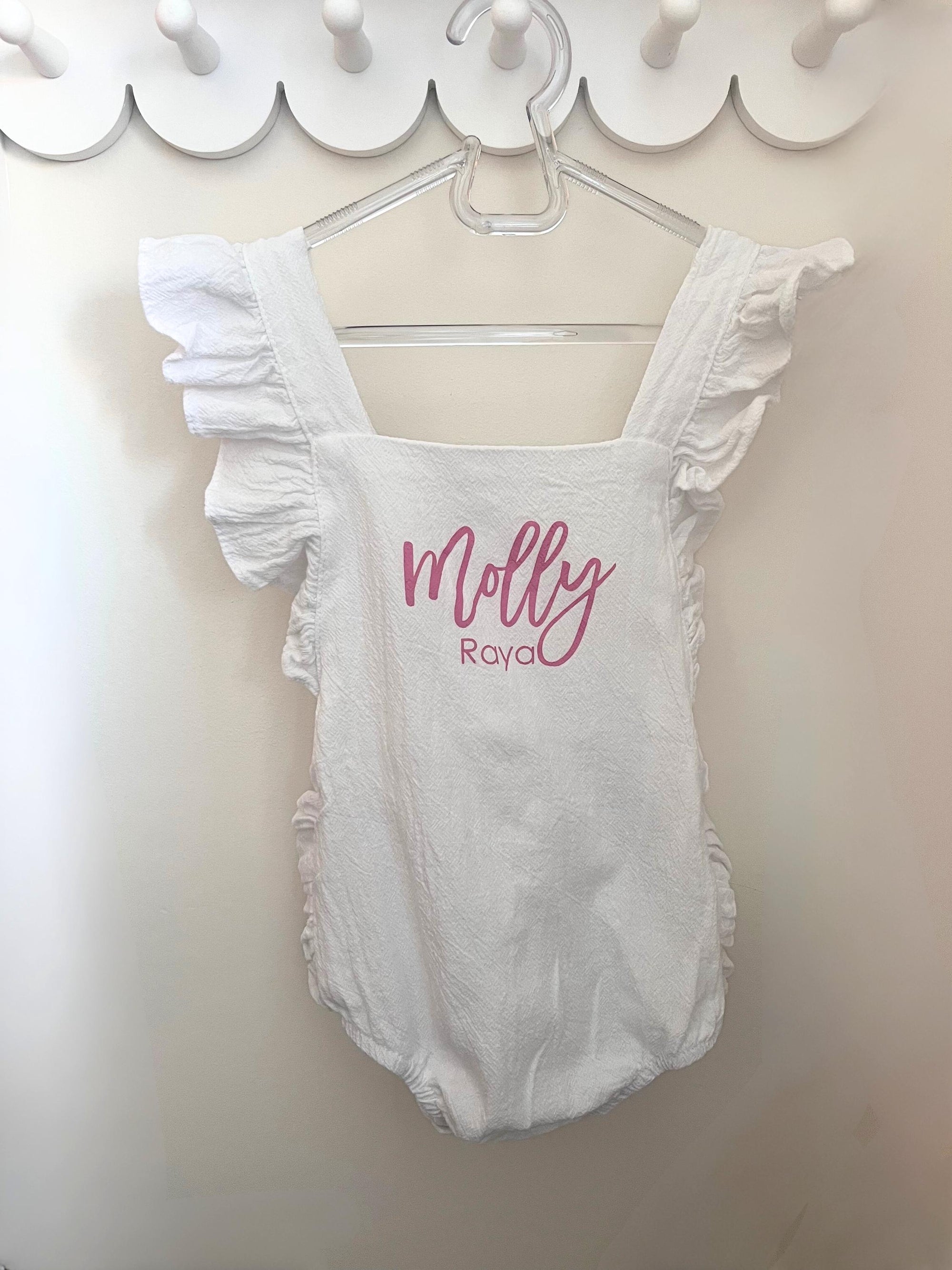 Personalized Baby Girl Romper – Custom Name Baby Outfit, Soft Cotton – Baby Shower Gift, Coming Home Outfit, Newborn Girl Clothes