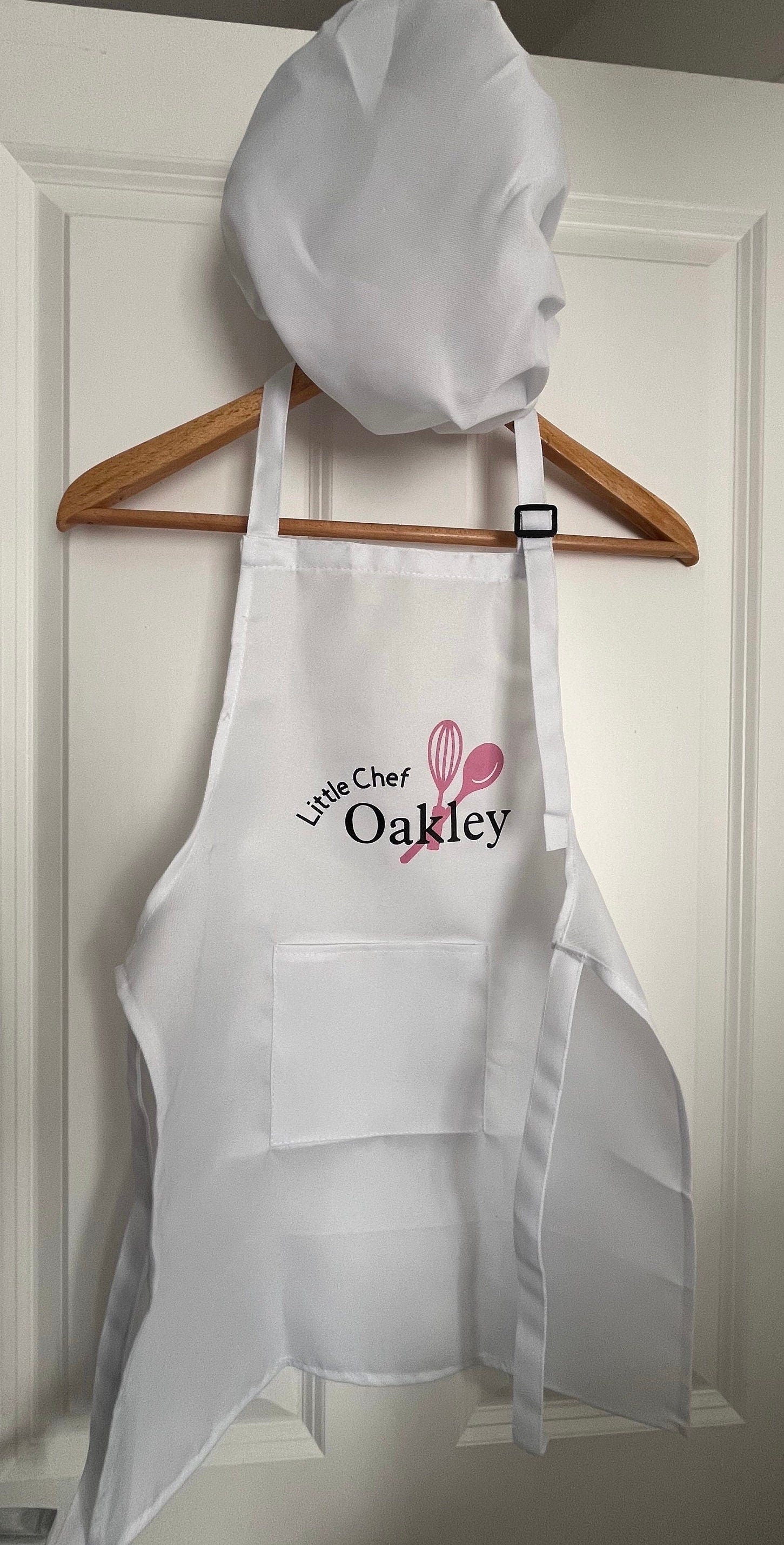Personalised apron kids apron Little chef apron and chefs hat