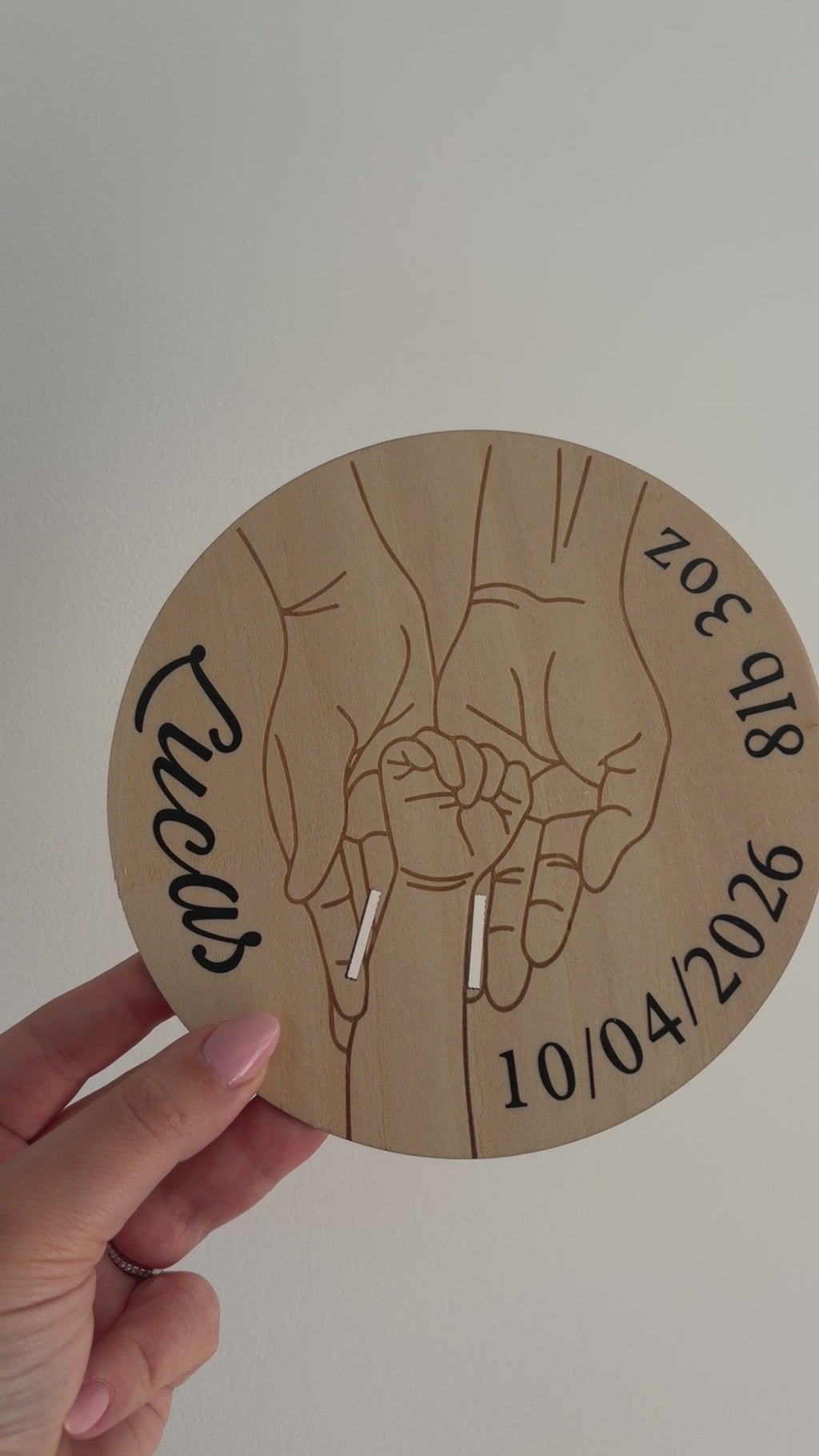 Personalised Wooden Hospital Tag Keepsake Disc