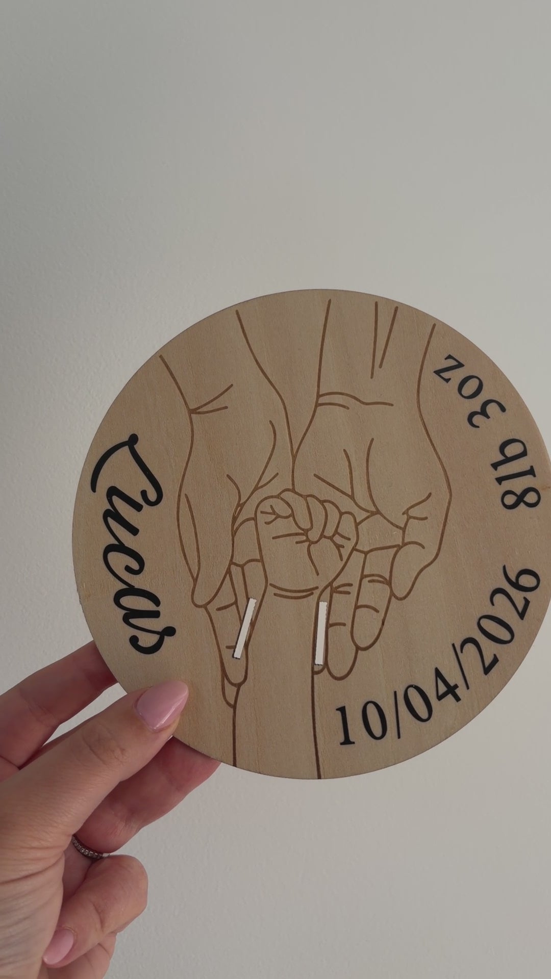 Personalised Wooden Hospital Tag Keepsake Disc