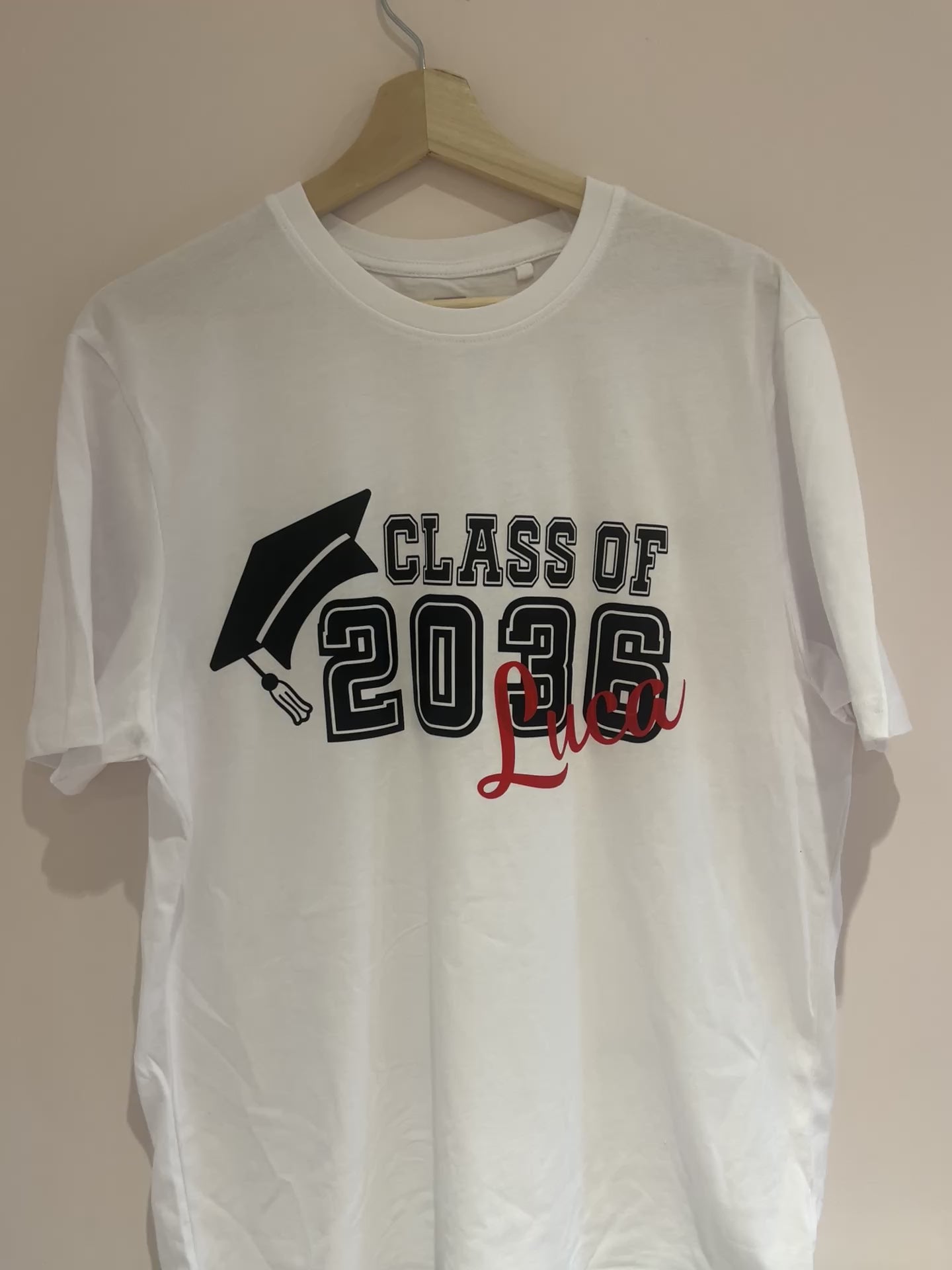 Handprint T-shirt personalised Grow with me keepsake preschool reception starters class of 2036 2037