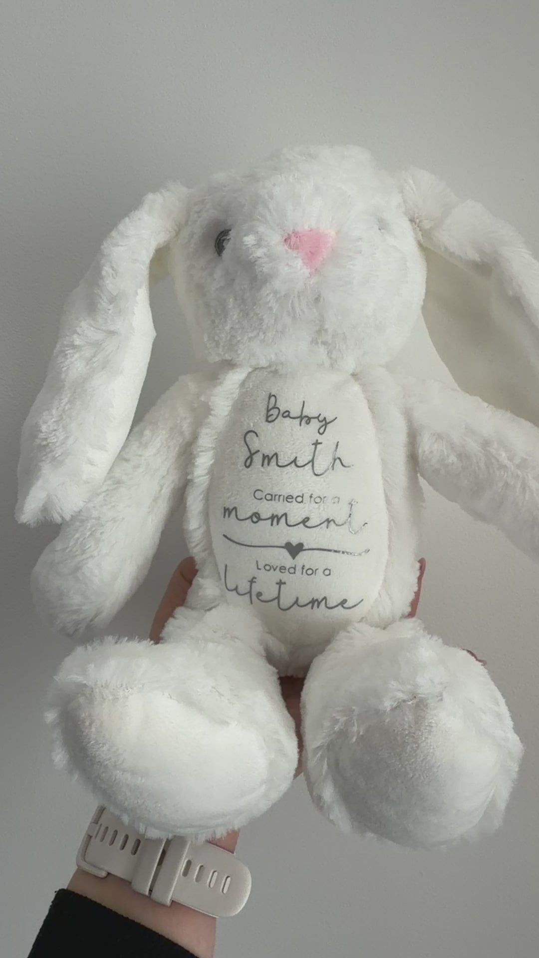Personalised Baby Bunny Soft Toy | Custom Baby Loss Keepsake