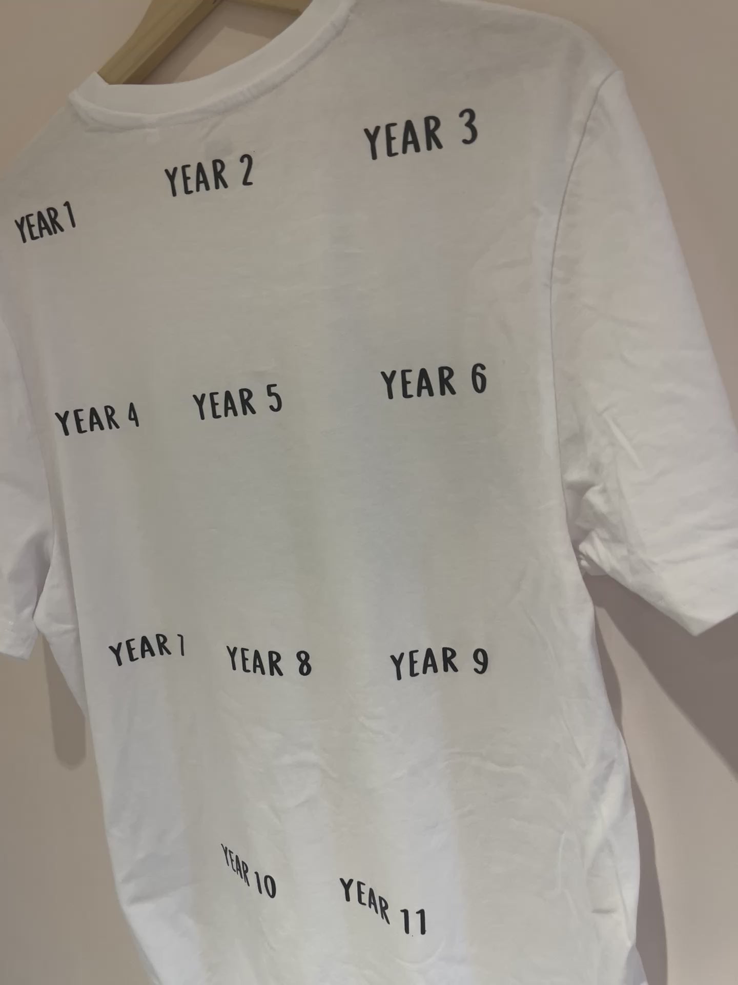 Handprint T-shirt personalised Grow with me keepsake preschool reception starters class of 2036 2037